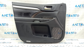 Door trim card front left Toyota Highlander 17-19 black, insert dark red, gray molding, scratches