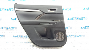 Door trim card rear left Toyota Highlander 17-19 black, insert dark red, gray molding, with curtain, scratches