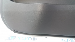 Door trim card front right Hyundai Sonata 11-15 beige, with beige insert, armrest leather, scuffs, scratches, dents, crack in fastening