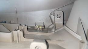 Door trim card front right Hyundai Sonata 11-15 beige, with beige insert, armrest leather, scuffs, scratches, dents, crack in fastening