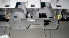 Door trim card front right Hyundai Sonata 15-17 black, with gray insert plastic, armrest leather, gray molding structure, dents, bumps, cracks in fasteners