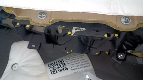 Door trim card front left Hyundai Sonata 11-15 dark gray, with gray insert plastic, armrest leather, dark gray molding structure, scratches, dents, abrasions, broken fasteners