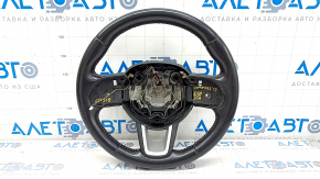 Naked steering wheel Jeep Compass 17-21 leather, black, red stitching, scratches, abrasions