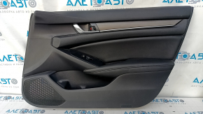 Door trim card front right Honda Accord 18-22 black, with black insert leather, armrest leather, with graphite overlay, scratches, dents, bumps