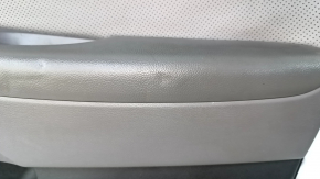 Door trim card front right Hyundai Sonata 11-15 dark gray, with gray insert, Infinity, armrest leather, scuffs, scratches, bumps, dents
