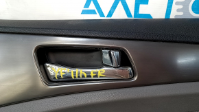 Door trim card front right Hyundai Sonata 11-15 dark gray, with gray insert, Infinity, armrest leather, scuffs, scratches, bumps, dents