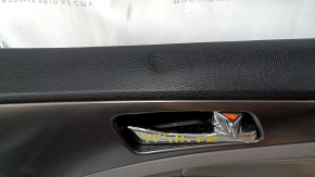 Door trim card front right Hyundai Sonata 11-15 dark gray, with gray insert, Infinity, armrest leather, scuffs, scratches, bumps, dents