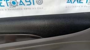 Door trim card front right Hyundai Sonata 11-15 dark gray, with gray insert, Infinity, armrest leather, scuffs, scratches, bumps, dents