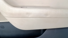 Door trim card front right Hyundai Sonata 15-19 black, with beige insert plastic, armrest leather, gray molding structure, dents, scratches, cracks in fasteners