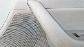 Door trim card front right Hyundai Sonata 15-19 black, with beige insert plastic, armrest leather, gray molding structure, dents, scratches, cracks in fasteners