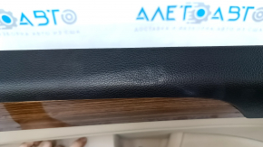 Door trim card front right Hyundai Sonata 15-17 black, with beige insert leather, armrest leather, DIMENSION, molding under the tree, dents, pokes, scratches, crack in fastening