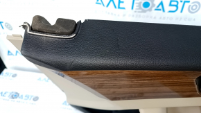 Door trim card front right Hyundai Sonata 15-17 black, with beige insert leather, armrest leather, DIMENSION, molding under the tree, dents, pokes, scratches, crack in fastening