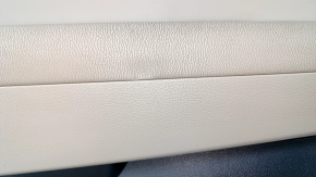 Door trim card front right Hyundai Sonata 15-19 black, with beige insert plastic, armrest leather, gray molding structure, scratches, pokes, whitened plastic