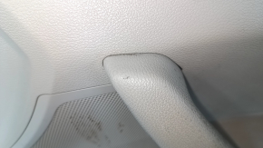 Door trim card front right Hyundai Sonata 15-19 black, with beige insert plastic, armrest leather, gray molding structure, scratches, pokes, whitened plastic