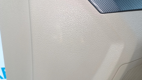 Door trim card front right Hyundai Sonata 15-19 black, with beige insert plastic, armrest leather, gray molding structure, scratches, pokes, whitened plastic