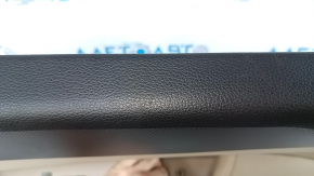 Door trim card front right Hyundai Sonata 15-19 black, with beige insert plastic, armrest leather, gray molding structure, scratches, pokes, whitened plastic