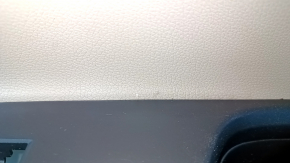 Door trim card front right Honda Accord 13-17 beige, with beige insert, leather armrest, wood handle molding, scratches, abrasions, for cleaning