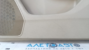 Door trim card front right Honda Accord 13-17 beige, with beige insert, leather armrest, wood handle molding, scratches, abrasions, for cleaning