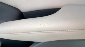 Door trim card front right Honda Accord 18-22 black, with gray insert leather, armrest leather, molding handle brown, scuffs, dents, bumps