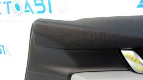 Door trim card front right Honda Accord 18-22 black, with gray insert leather, armrest leather, molding handle brown, scuffs, dents, bumps