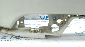 Bare rear bumper upper part Jeep Compass 17 - without parking sensors, white PW3, broken fasteners, fractures, scratches