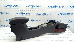 Console center armrest and cup holders Jeep Compass 17-21 leather black with red stitching, Trailhawk, scratches, for cleaning