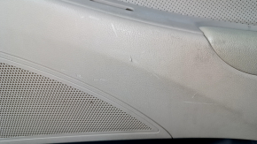 Door trim card front right Hyundai Sonata 11-15 beige, with beige insert, armrest leather, scuffs, scratches, nicks, dents, for cleaning