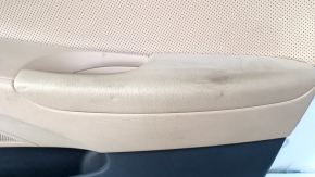 Door trim card front right Hyundai Sonata 11-15 beige, with beige insert, armrest leather, scuffs, scratches, nicks, dents, for cleaning