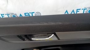 Door trim card front right VW Passat b7 12-15 USA black with black insert leather, armrest leather, molding gray gloss, scratches, dents
