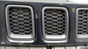 Grille grill Jeep Compass 17- assembled 3 parts Trailhawk, black gloss, gray inserts, sand, scratches, pokes