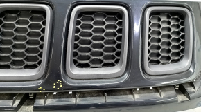 Grille grill Jeep Compass 17- assembled 3 parts Trailhawk, black gloss, gray inserts, sand, scratches, pokes