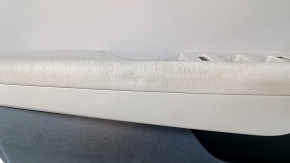 Door trim card front left Hyundai Sonata 15-17 gray, with gray insert plastic, armrest leather, gray molding, dents, scratches, abrasions