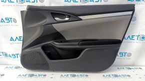 Door trim card front right Honda Civic X FC 16-21 4d black cloth with black insert, dents, abrasions, tear
