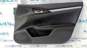 Door trim card front right Honda Civic X FC 16-21 4d cloth black with black insert, dent, scratches, abrasions, for cleaning