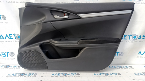 Door trim card front right Honda Civic X FC 16-21 4d black cloth with black insert, dent, scratches, abrasions, for cleaning, tear