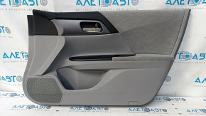 Door trim card front right Honda Accord 13-17 gray velour, with gray insert, armrest velour, handle molding dark gray, for cleaning, scratches
