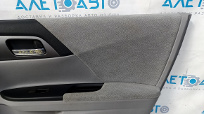 Door trim card front right Honda Accord 13-17 gray velour, with gray insert, armrest velour, handle molding dark gray, for cleaning, scratches