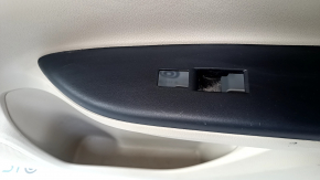 Door trim card front right Honda Accord 13-17 beige, with beige insert, leather armrest, wood handle molding, scratches, nicks, abrasions, dents, needs cleaning