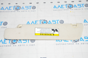 Right visor Tesla Model S 12-20 base, beige, cracked mount, chemically treated, broken lid fasteners