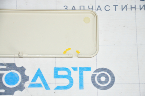 Right visor Tesla Model S 12-20 base, beige, cracked mount, chemically treated, broken lid fasteners