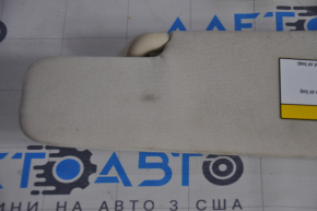 Right visor Tesla Model S 12-20 base, beige, cracked mount, chemically treated, broken lid fasteners