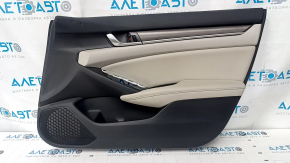 Door trim card front right Honda Accord 18-22 gray, with gray insert leather, armrest leather, molding handles under the tree, scratches, pokes, dent