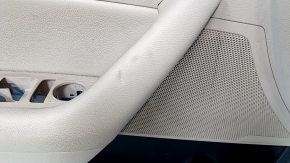 Door trim card front left Hyundai Sonata 15-19 beige, with beige insert leather, armrest leather, gray molding structure, dents, scratches, abrasions, for cleaning