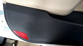 Door trim card front left Hyundai Sonata 15-19 beige, with beige insert leather, armrest leather, gray molding structure, dents, scratches, abrasions, for cleaning