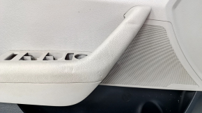 Door trim card front left Hyundai Sonata 15-17 gray, with gray insert plastic, armrest leather, gray molding, dents, scratches, abrasions, pokes