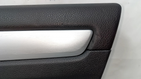 Door trim card front right VW Passat b7 12-15 USA black with black insert leather, armrest leather, molding gray gloss, scratches, dents, pokes, scuffs, broken fasteners