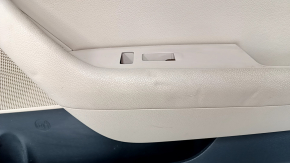 Door trim card front right Hyundai Sonata 15-19 beige, with beige insert plastic, armrest leather, gray molding structure, dents, scratches, bumps
