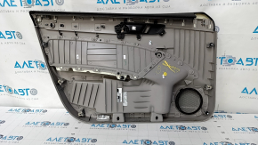 Door trim card front right VW Passat b7 12-15 USA gray, armrest leather, insert gray, dents, scratches, abrasions, broken fastener