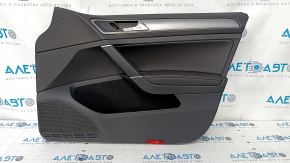 Door trim card front right VW Golf 15 - black, armrest leather, gray molding, bumps, scratch