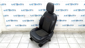 Driver's seat Jeep Compass 19-21 with airbag, mechanical, combined black leather with red stitching, Trailhawk, dry-cleanable, scratches, dented, rusty at the bottom